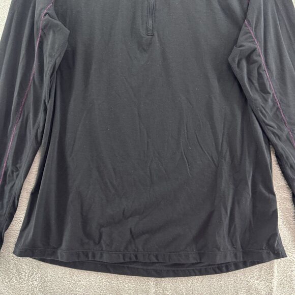 Merino Blend By Paradox Base Layer Womens L Black 1/4 Zip Logo Pullover Outdoor - Picture 4 of 13